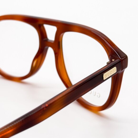 NEW GUCCI GG1320O 002 HAVANA PILOT UNISEX EYEGLASSES GUCCI - Picture 7 of 12